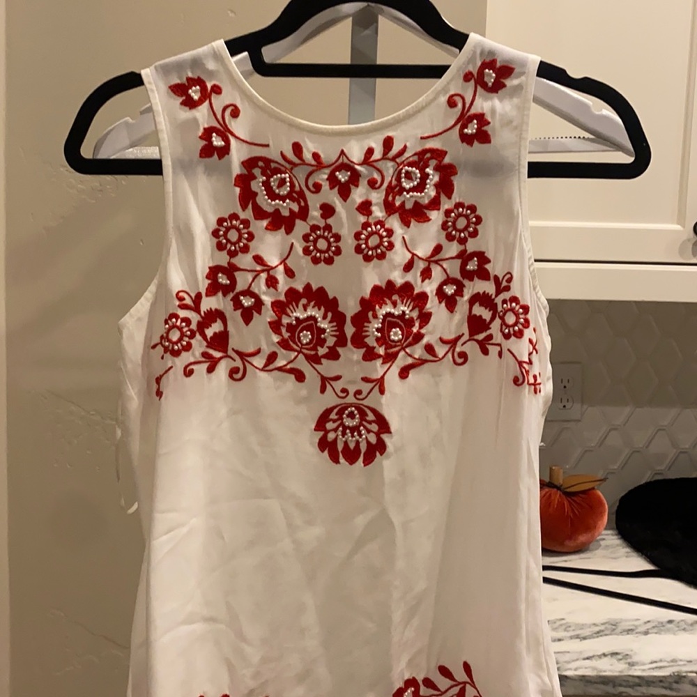 Embroidered floral top